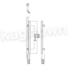 画像2: UNION【ユニオン】T2925-01-023[ドアハンドル] 押し棒（内外）取付 交換 DIY (2)