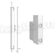 画像2: UNION【ユニオン】T2971-01-023[ドアハンドル] 押し棒（内外）取付 交換 DIY (2)