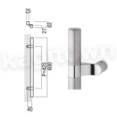 画像2: UNION【ユニオン】T3225-01-034[ドアハンドル] 押し棒（内外）取付 交換 DIY (2)