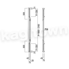 画像2: UNION【ユニオン】T3062-01-003-A[ドアハンドル] 押し棒（内外）取付 交換 DIY (2)