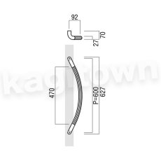 画像2: UNION【ユニオン】T3067-01-001[ドアハンドル] 押し棒（内外）取付 交換 DIY (2)