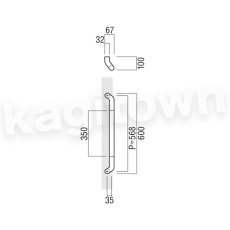 画像2: UNION【ユニオン】T3008-01-024-L600[ドアハンドル] 押し棒（内外）取付 交換 DIY (2)