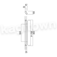 画像2: UNION【ユニオン】T3008-01-024-L800[ドアハンドル] 押し棒（内外）取付 交換 DIY (2)