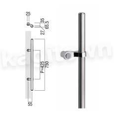 画像2: UNION【ユニオン】T3275-02-035[ドアハンドル] 押し棒（内外）取付 交換 DIY (2)