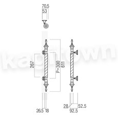 画像2: UNION【ユニオン】T8170-15-032[ドアハンドル] 押し棒（内外）取付 交換 DIY (2)