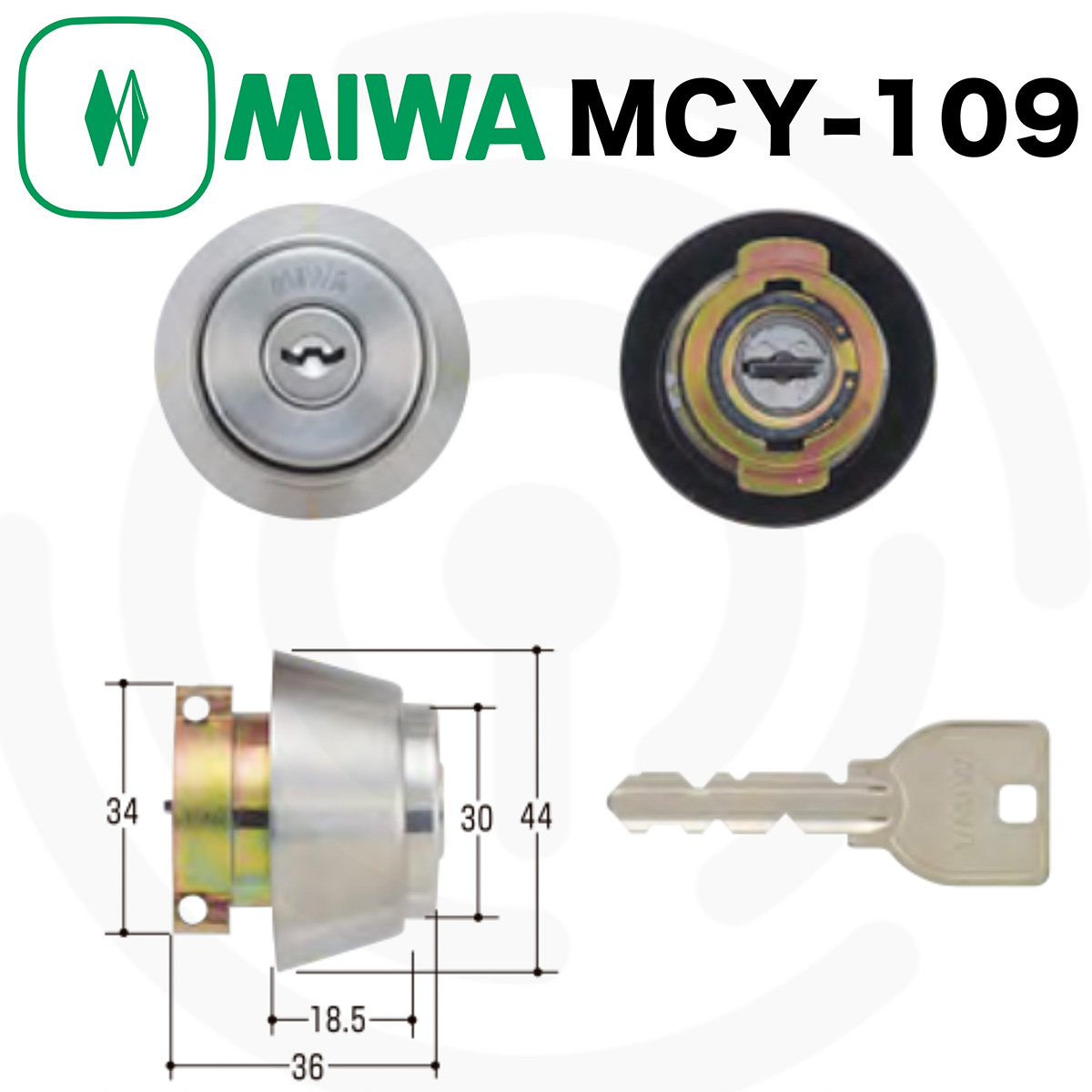 美和ロック 10個セット MIWA,美和ロック U9LAシリンダー MCY-109 MCY109 ST色 鍵 交換