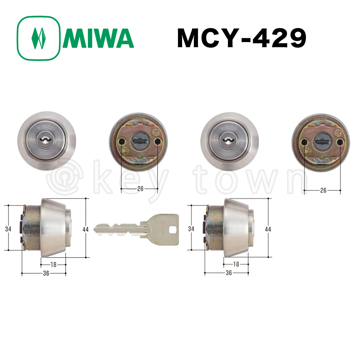 新規購入 ミズタニ MIWA取替用シリンダー MCY-214