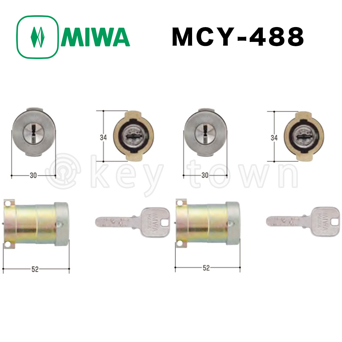 トレンド ミズタニ MIWA取替用シリンダー MCY-166