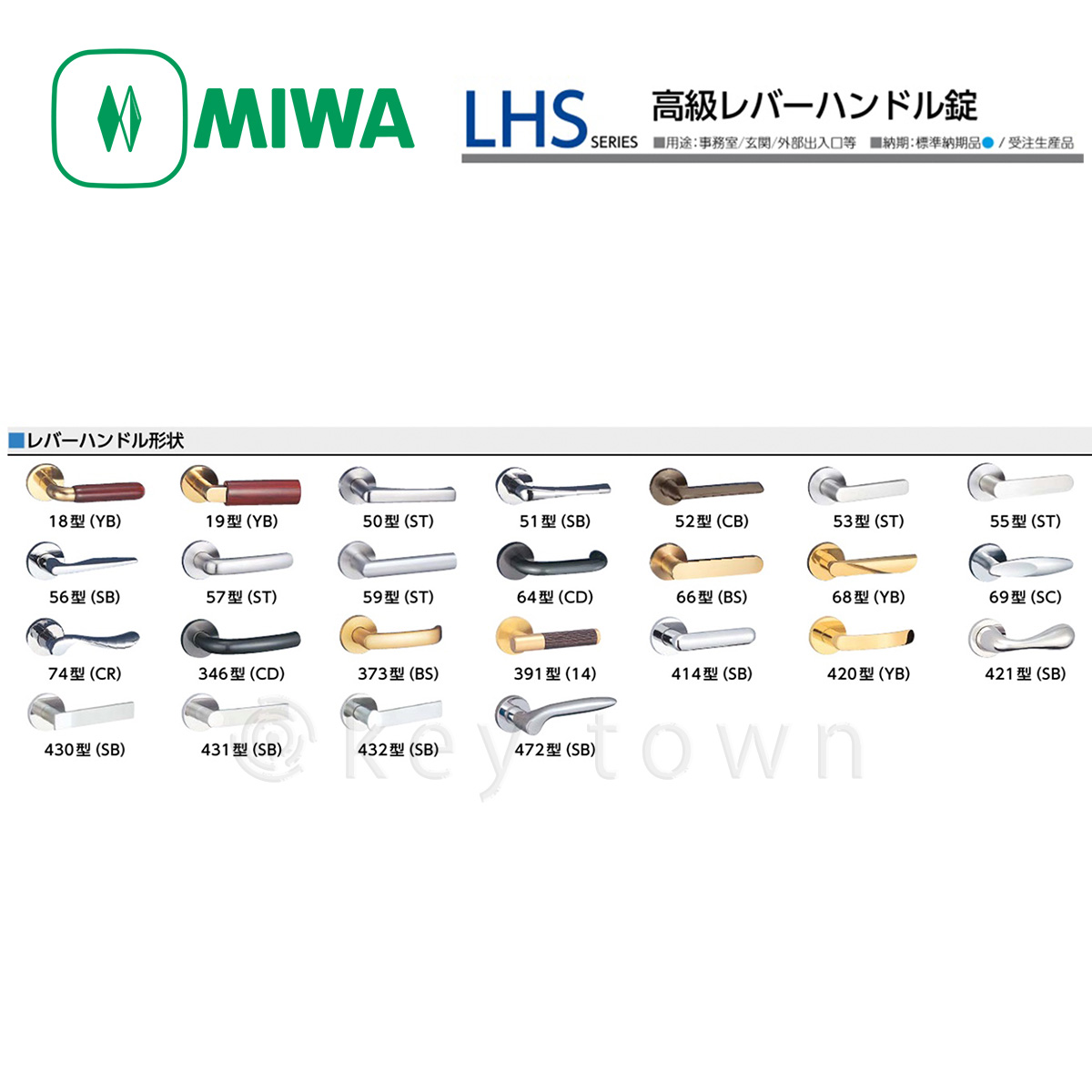 MIWA 【美和ロック】 高級レバーハンドル錠 [MIWA-LHS] 交換用