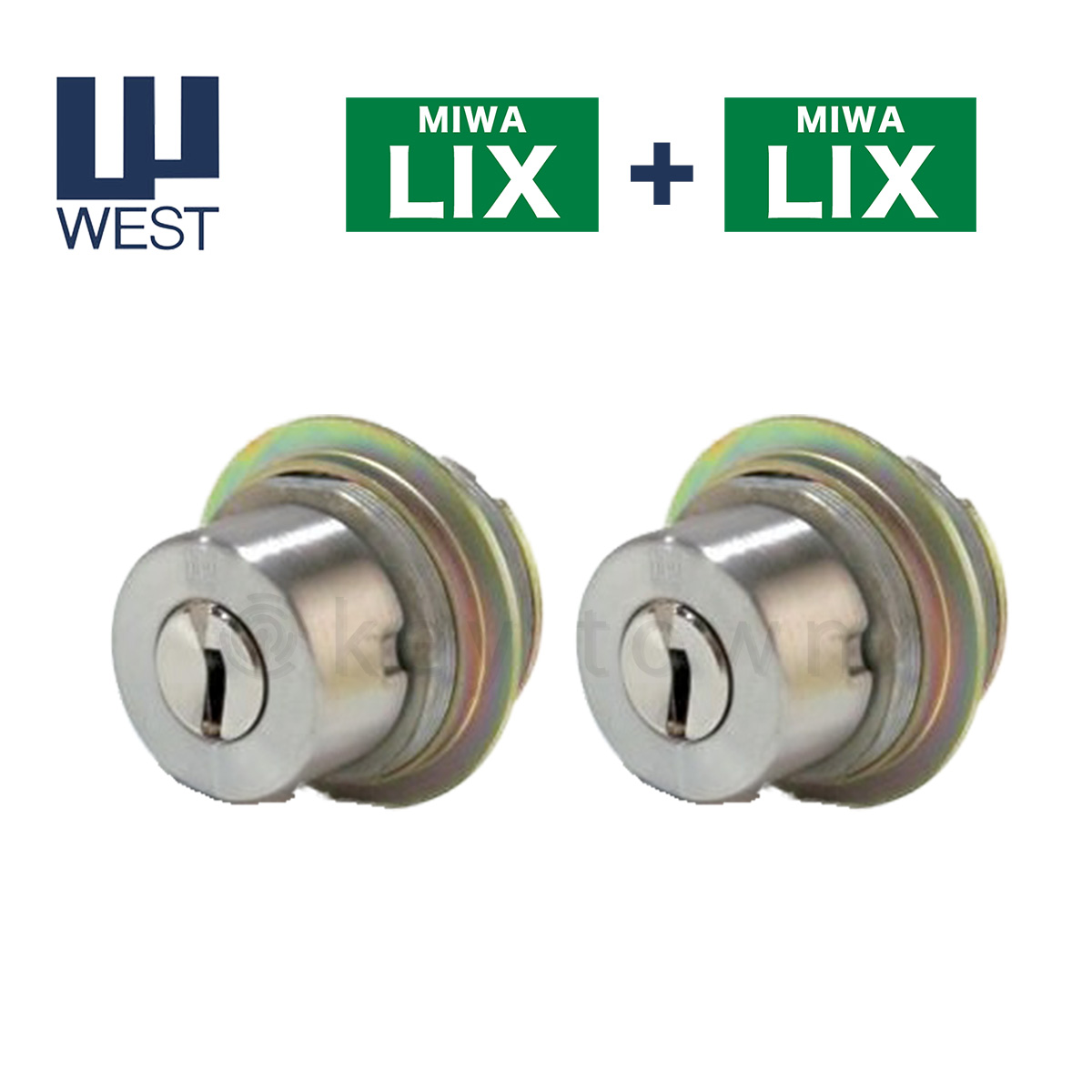 WESTリプレイスシリンダー916 MIWA LIX LIX交換用シルバー 2個同一キー - 5