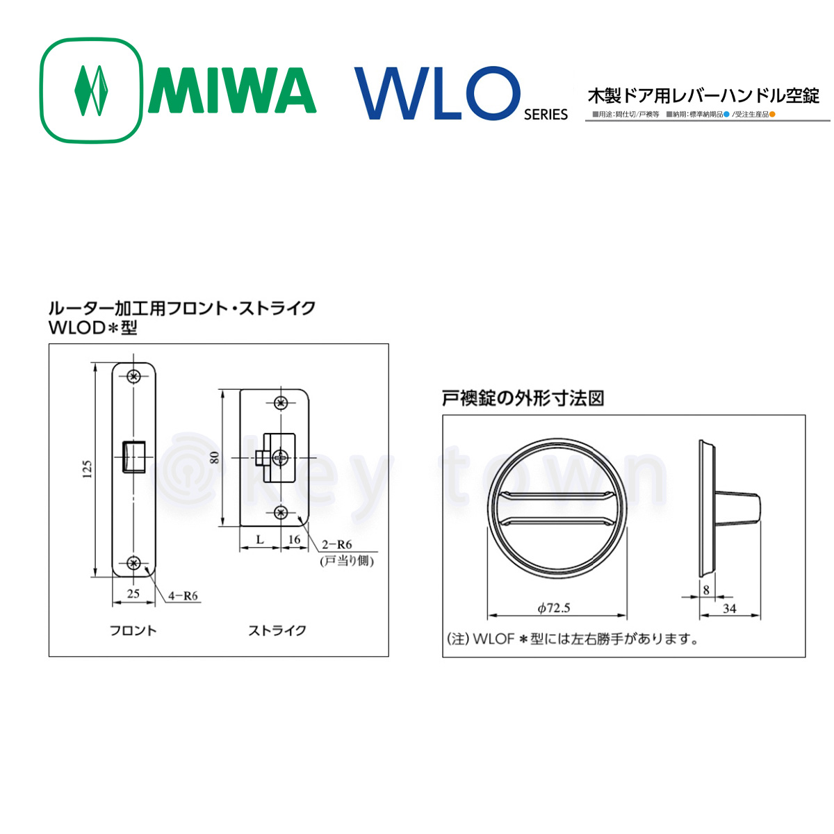 MIWA 【美和ロック】 レバーハンドル [MIWA-WLO] WLO33型｜鍵