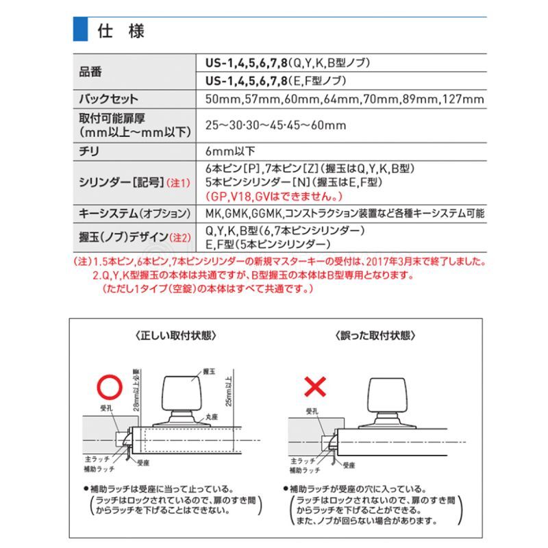 GOAL 【ゴール】ユニロック[GOAL-ULW]ULW-5Q11 円筒錠｜鍵・シリンダーの格安ネット通販【鍵TOWN】