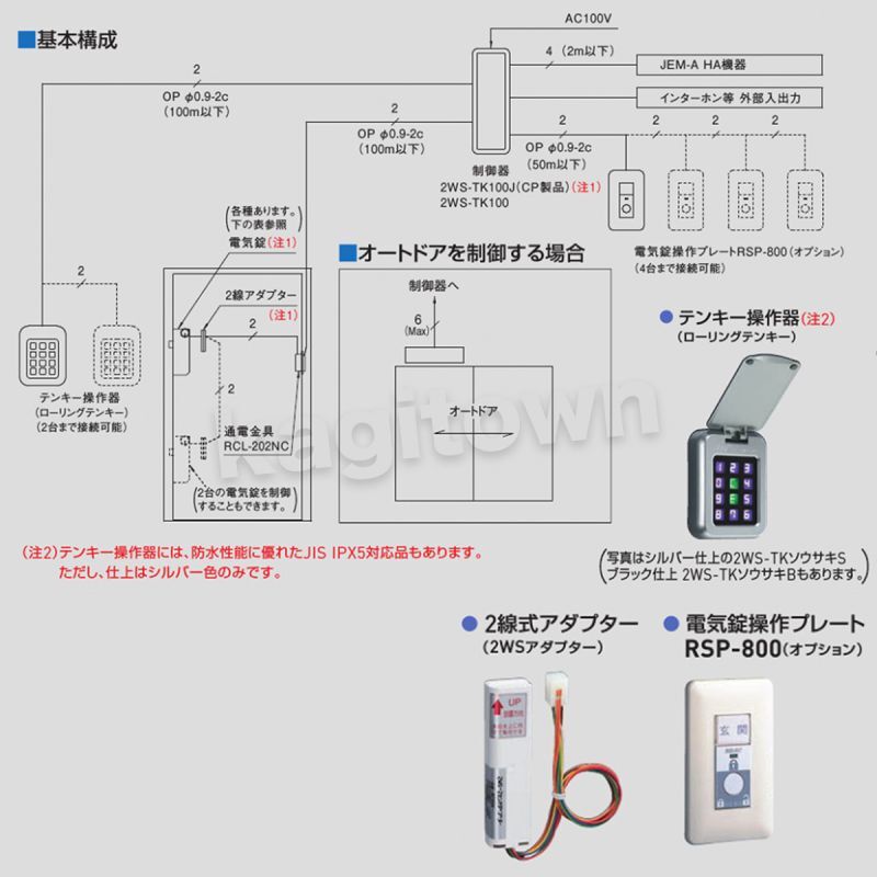 GOAL 【ゴール】2線式電気錠システム[GOAL-2WS-EL100J]制御器・シリンダーの格安ネット通販【鍵TOWN】DH