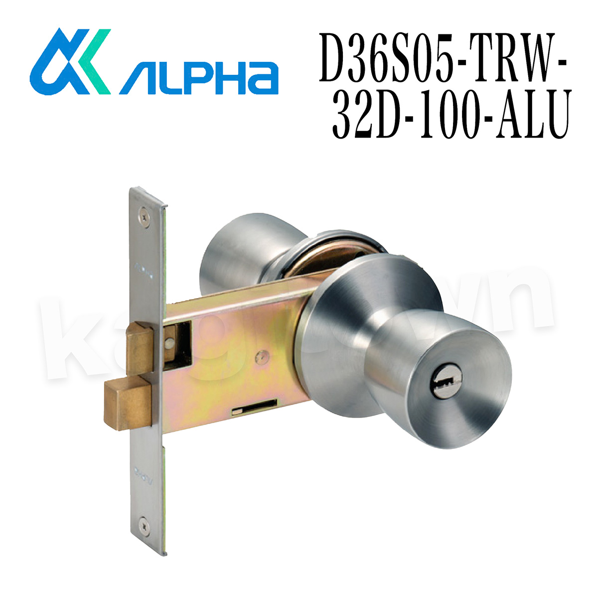 ALPHA 【アルファ】Ｗロック取替用玉座セット [D36S05-TRW-32D-100-ALU] ミリオンロック ディンプルキー 錠ケースノブセット 交換 取付