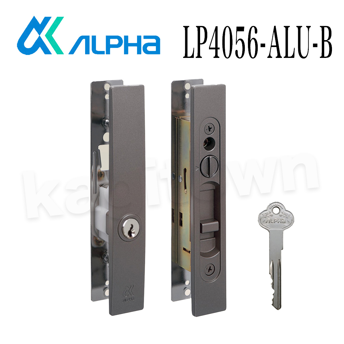 ALPHA 【アルファ】引戸用取替錠 [LP4056-ALU-B/S] 万能型引戸取替錠 ピンシリンダー 交換 取付