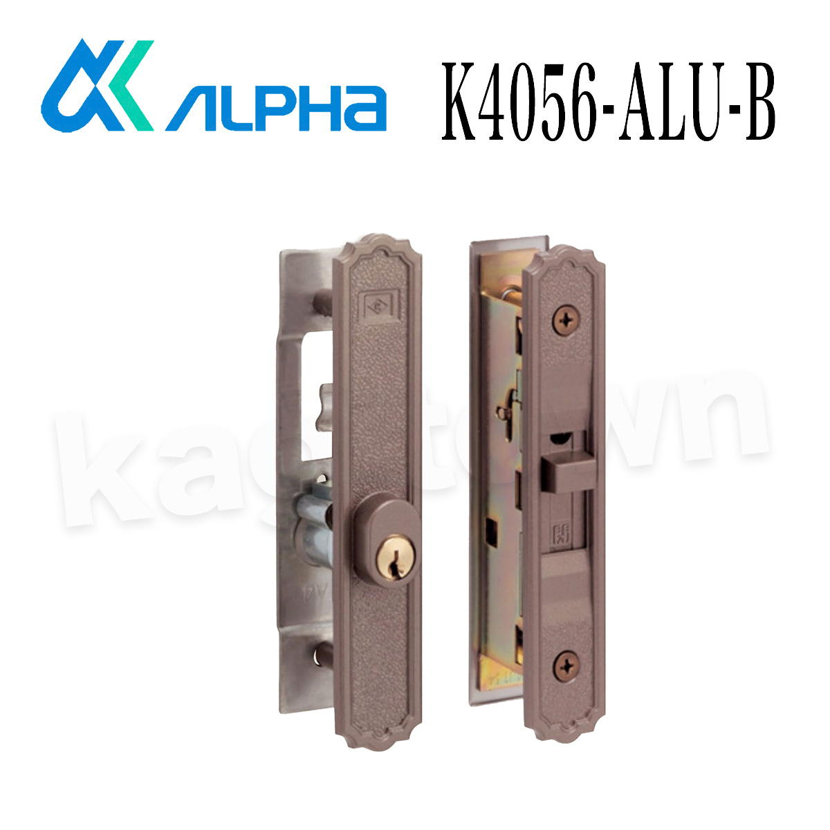 ALPHA 【アルファ】引戸用取替錠 [K4056-ALU-B/S] 汎用型引戸取替錠 ピンシリンダー スライド式 交換 取付