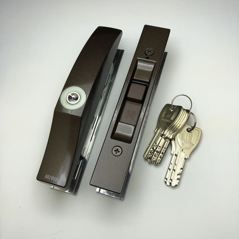 画像2: MIWA  【美和ロック】 PSシリンダー SL09-1LS CB 引戸錠 召合せ スペアキー5本付 鍵 交換 取替え 万能引違戸錠 (2)